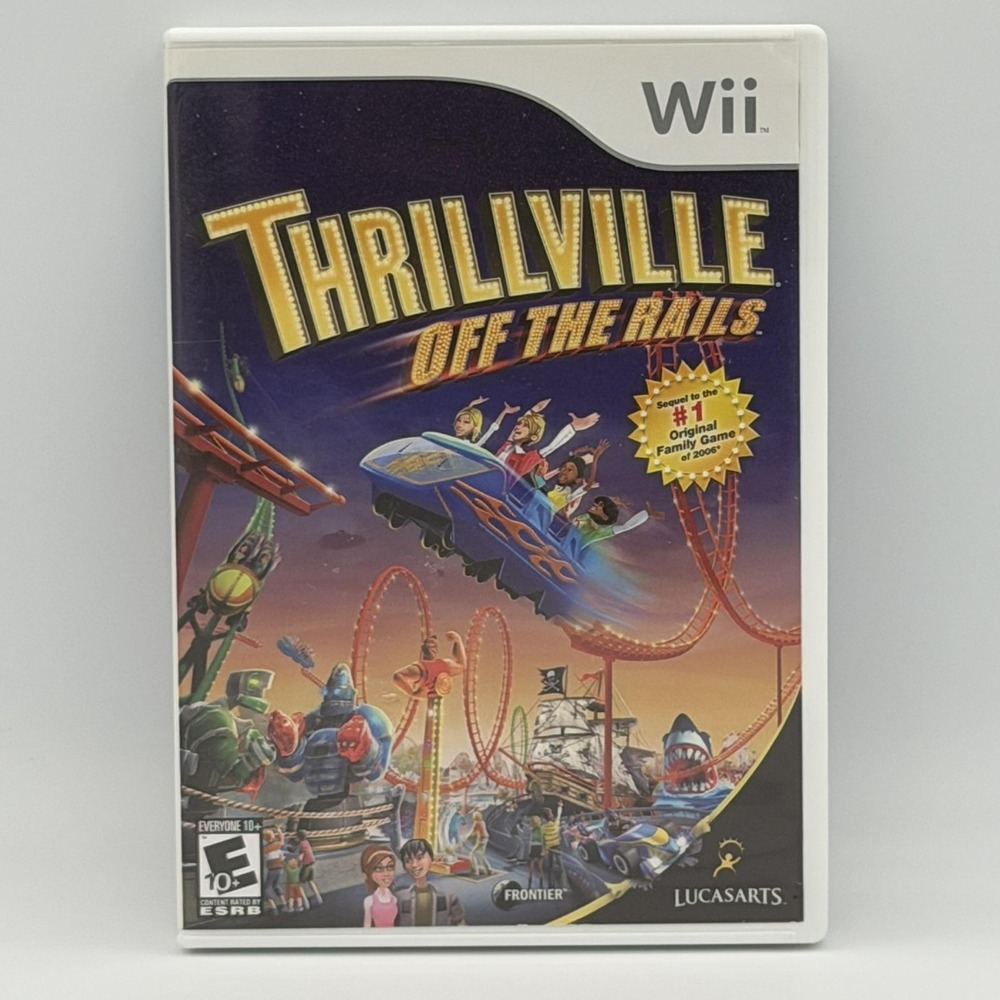 Thrillville Off The Rails Nintendo Wii Complete CIB LucasArts 2007 NTSC-U/C E10+